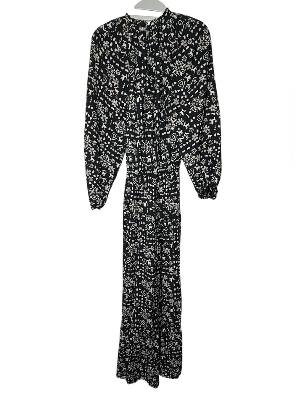 The Great. The Joy Maxi Dress Black Folk Print size 1 /‎ Small Cottagecore Fairy - Picture 6 of 8